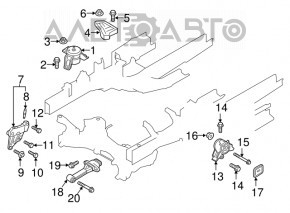 Подушка двигателя центральная Kia Sorento 16-20 2.4