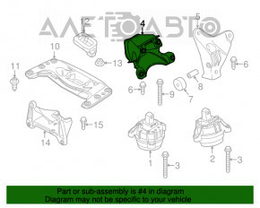 Кронштейн правой подушки двигателя BMW 5 F10 11-16 3.0T RWD