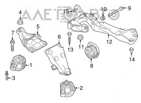 Подушка двигателя левая BMW X3 F25 11-17 2.0T трещины