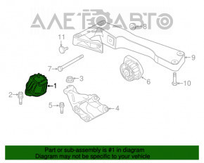 Подушка двигуна права BMW X3 F25 11-17 2.0T тріщини