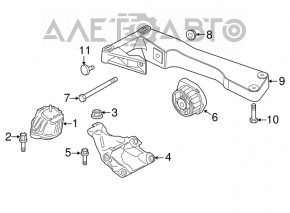 Подушка двигуна права BMW X3 F25 11-17 2.0T новий OEM оригінал