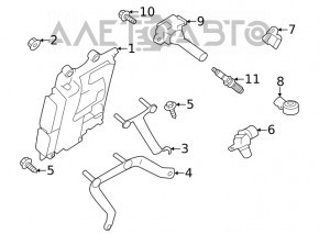 Кронштейн блока ECU компьютера двигателя Subaru Outback 20-