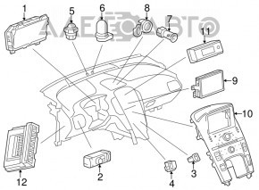 Панель управління дисплеєм Chevrolet Volt 11-15 графіт з підігрівом тип 2 подряпини