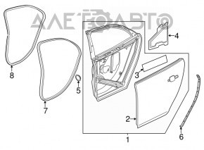 Дверь голая задняя левая Chevrolet Malibu 13-15