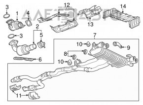 Кронштейн глушника прав Chevrolet Camaro 16-