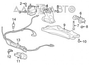 Вакуумні трубки подушок двигуна Chevrolet Camaro 16-2.0T