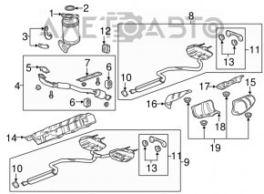 Глушитель задняя часть с бочкой Chevrolet Impala 14-20 2.5 под 2 трубы