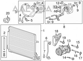 Радиатор кондиционера конденсер Chevrolet Camaro 16- 6.2