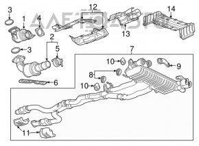 Приймальна труба з каталізатором прав Chevrolet Camaro 16- 6.2