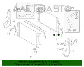 Опора кріплення радіатора низ прав Hyundai Elantra AD 17-20