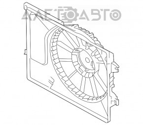 Диффузор кожух радиатора голый Kia Forte 4d 14-16 дорест с бачком новый OEM оригинал