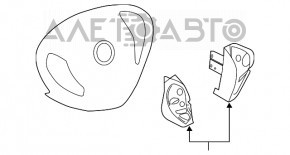 Кнопки управления на подушке Nissan Leaf 13-17 тип 1, сломана направляйка, трещины, царапины