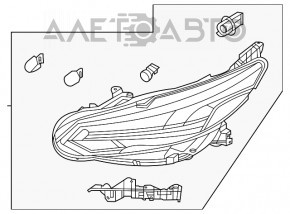 Фара передня права Nissan Sentra 20- гола галоген з кріпленням