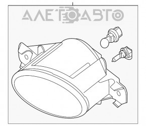 Противотуманная фара птф правая Nissan Altima 16-18 рест, под полировку, слом креп