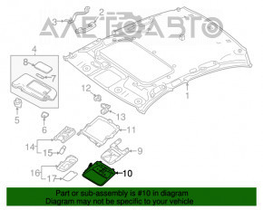 Плафон освещения передний Nissan Pathfinder 13-20 серый, под люк, сломаны крепления