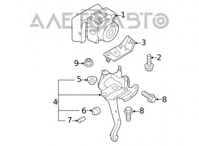 Кронштейн ABS АБС Subaru Outback 20- 2.5
