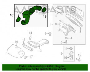 Воздуховод на коллектор Hyundai Santa FE Sport 17-18 2.4