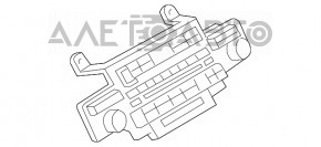 Рамка накладка з керуванням дисплея, радіо, кліматом, повітроводи Infiniti FX35 FX45 04-06 відсутня верхня частина рамки