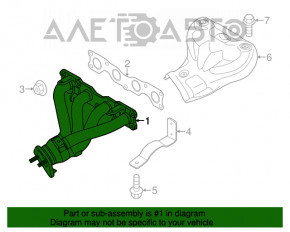 Коллектор выпускной с катализатором Kia Forte 4d 14-16 дорест 1.8