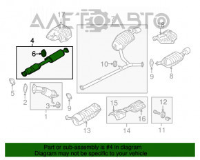 Випускна траса середня частина Hyundai Sonata 11-15 2.0