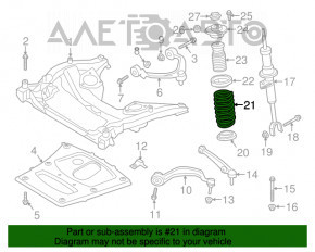 Пружина перед левом BMW 5 F10 11-16 2.0T, 3.0T