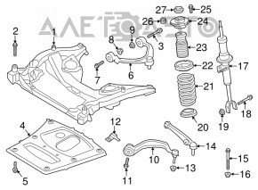 Пружина перед правим BMW 5 F10 11-16 2.0T, 3.0T