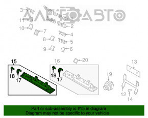 Планка підсвічування номера дверей багажника Volvo XC90 16 - з ручкою