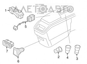 Вимикач start/stop, регулятор режиму приводу, кнопка ручного гальма Volvo XC90 16-надлом кріп