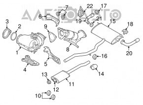 Выпускная трасса средняя часть Volvo XC90 16-21 T5, T6