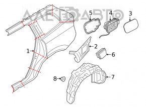 Корпус лючка бензобака Volvo XC90 16-22 T5, T6