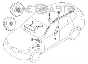 Подушка безопасности airbag в руль водительская BMW X3 G01 18-21 черная тип 2