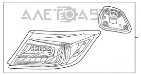 Ліхтар зовнішній крило правий Honda Clarity 18-19 usa надламаний корпус, тріщина, подряпини