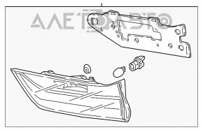 Ліхтар внутрішній кришка багажника правий Honda CRV 17-19