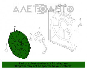 Крыльчатка вентилятора охлаждения правая Honda Insight 19-22 1.5T