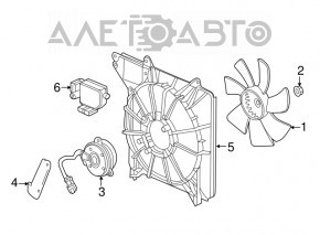 Крильчатка вентилятора охолодження прав Honda Accord 13-17 3.5