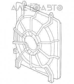 Дифузор кожух радіатора в зборі прав Honda Accord 13-17 2.4