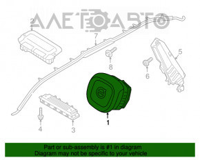 Подушка безопасности airbag в руль водительская Volvo XC90 16-22 серая