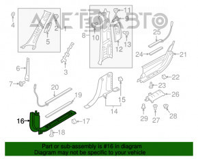 Накладка порога передняя правая внутр Volvo XC90 16-22 серая