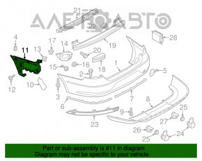 Крепление заднего бампера правое внешн VW CC 13-17 рест