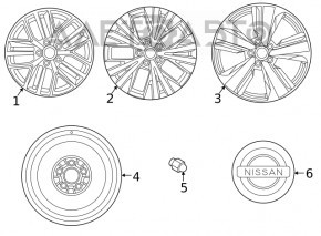 Запасне колесо докатка Nissan Rogue 21-23 R17 165/90 US built