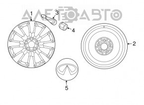 Запасное колесо докатка R17 155/90 Nissan Rogue 14-20