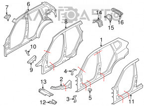 Кронштейн крила лев верх BMW X3 F25 11-17