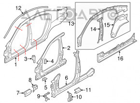 Стійка кузова центральна права BMW 7 G12 16-22