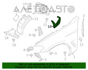 Кронштейн крила прав верх BMW X3 G01 18-21 зад