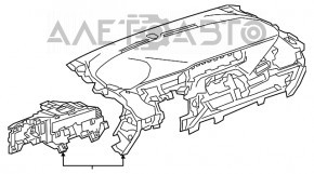 Торпедо передняя панель с AIRBAG Chevrolet Bolt 17-21 темно-серая с белыми вставками