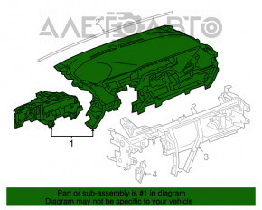 Торпедо передня панель без AIRBAG Chevrolet Bolt 17-21 світло-сіра