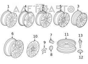 Запасное колесо докатка Honda Accord 13-17 R16 125/80 лысая резина