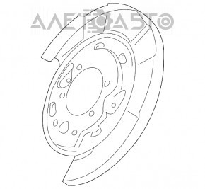 Кожух тормозного диска задний правый Infiniti Q50 14- без механизма стояночного тормоза