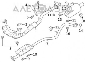 Глушитель задняя часть бочка Subaru Outback 20-