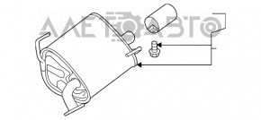 Глушитель задняя часть бочка правая Subaru Forester 14-18 SJ 2.0 с насадкой